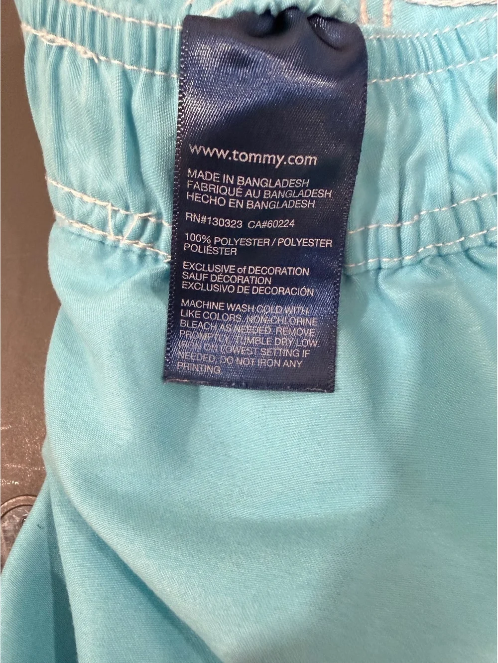 Tommy Hilfiger Boys' Swim Trunks Size 3T Light Blue Polyester